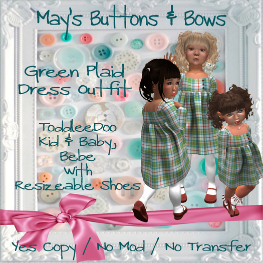 MBB * Green Plaid Dress Outfit (K,B&Bebe)
