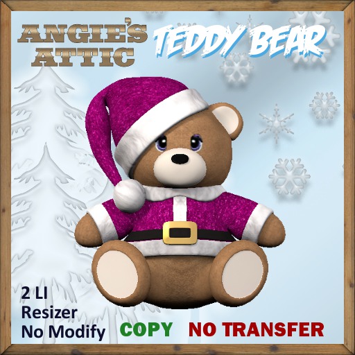 AA - Santa Bear (Huggable & Rezable) - Copy - Pink
