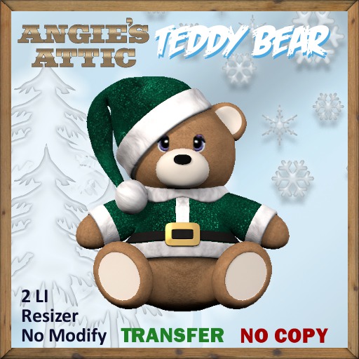 AA - Santa Bear (Huggable & Rezable) - Trans - Green