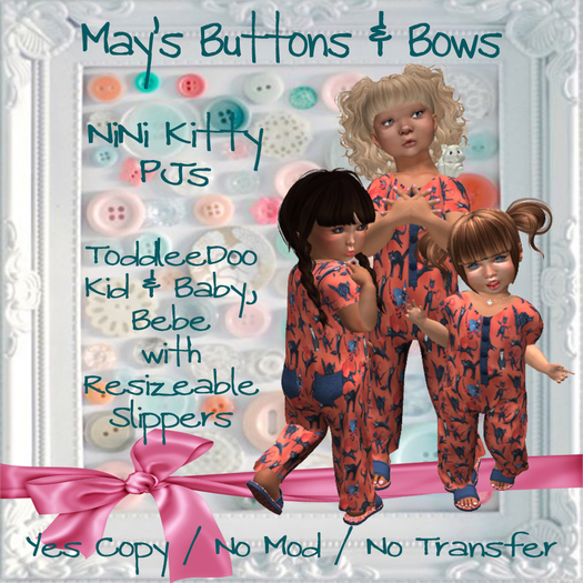 MBB * NiNi Kitty PJs Outfit (K,B&Bebe)