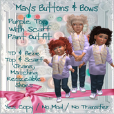 MBB * Purple Top with Scarf Pant Outfit (K,B&Bebe)