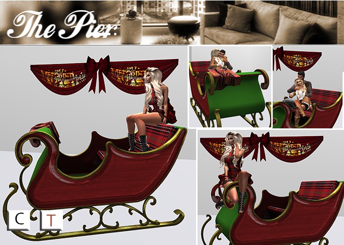 Tartan pose and cuddle sleigh