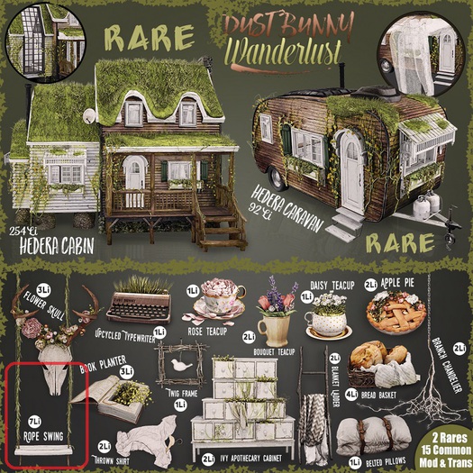 dust bunny . wanderlust . rope swing . boxed