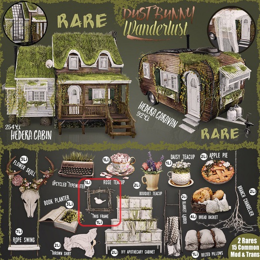 dust bunny . wanderlust . twig frame . boxed