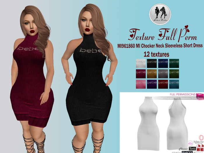 Texture MI Chocker Neck Sleeveless Short Dress