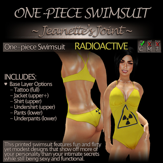 ~JJ~ One-piece Swimsuit (Radioactive)