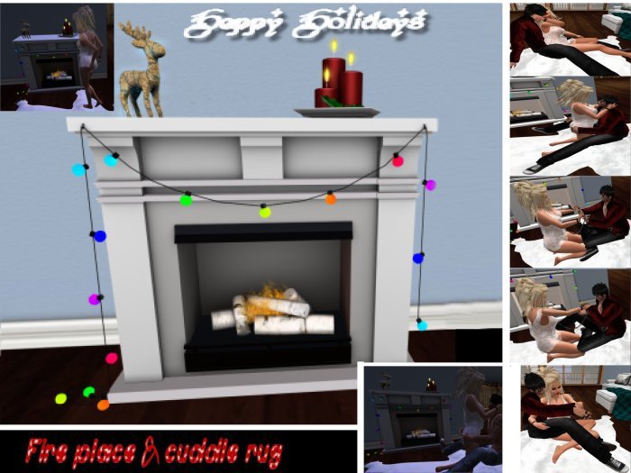 *RD-Christmas fireplace & bear