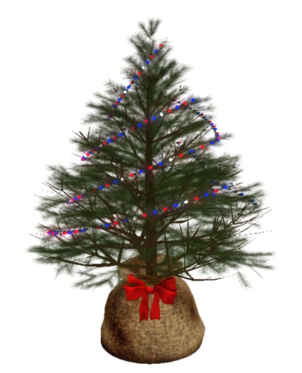 Bagged Christmas Tree - Red White and Blue Lights
