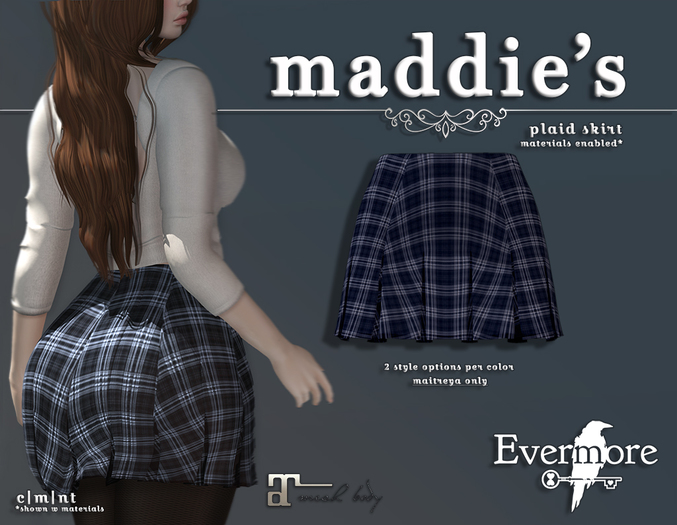 evermore. maddie's // plaid skirt (blue) - maitreya