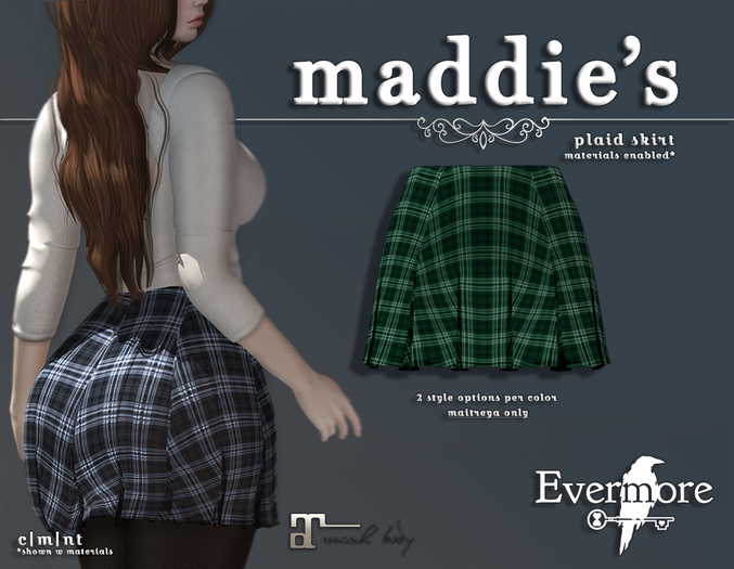 evermore. maddie's // plaid skirt (green) - maitreya