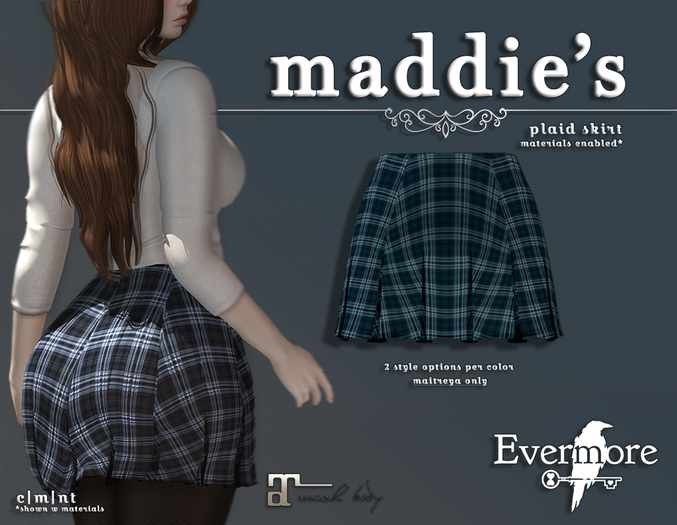 evermore. maddie's // plaid skirt (teal) - maitreya