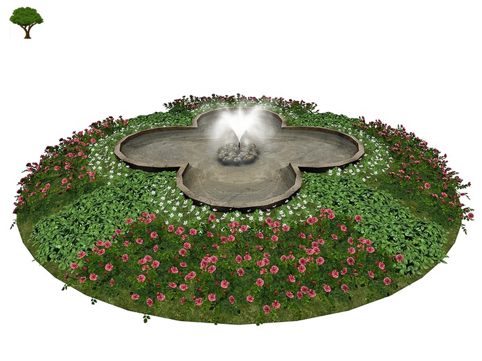 Flowers Fountain Eliana 02 - Mesh
