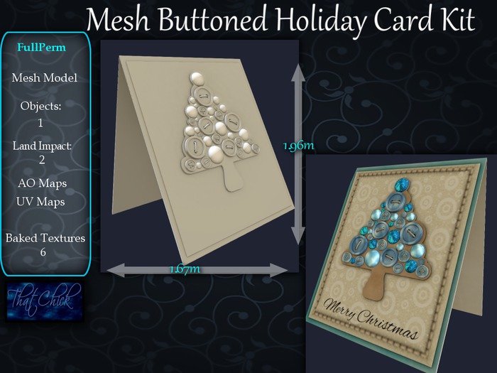 ~tc~ Mesh Buttoned Holiday Card FullPerm Kit