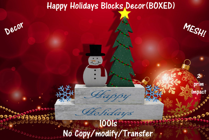 Happy Holidays Blocks Decor(BOXED)