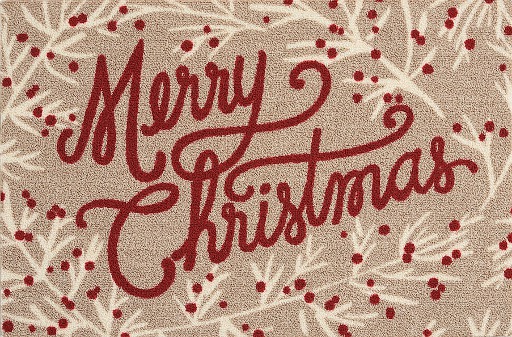Christmas - Rug - Tan Merry Christmas (MESH)
