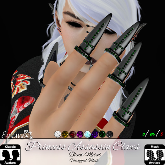 Epicine - Princess Assassin Claws - Black Metal
