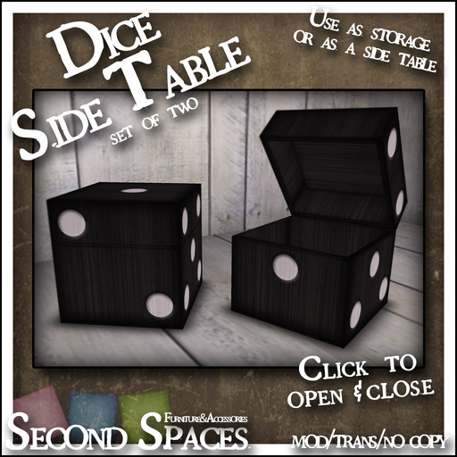 Dice Side Tables (black) (boxed)