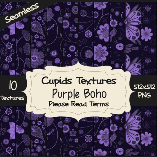 *Cupids Textures * 10 PURPLE BOHO