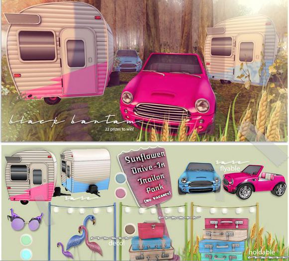 *[Black Bantam] Mini Luggage Trailer - Blue -  RARE