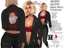 *BSASSY* HOLIDAY JACKET OUTFIT BLACK MERRY XMAS
