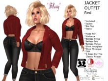 *BSASSY* HOLIDAY JACKET OUTFIT RED