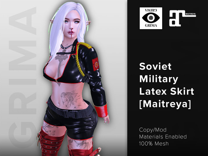 GRIMA : [Maitreya] Soviet Military Latex Skirt