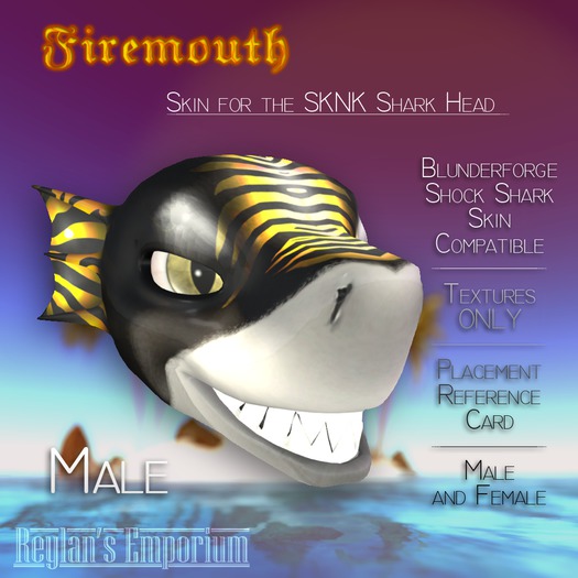 -Reylan's Emporium- SKNK Firemouth Shark Head Textures (Yellow)