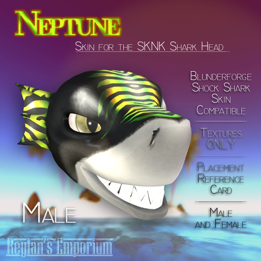 -Reylan's Emporium- SKNK Neptune Shark Head Textures (Green)