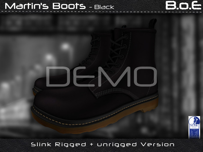 B.o.E - DEMO - Martins Cowhide Leather Boots Black