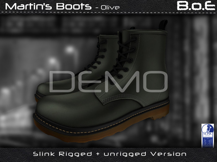 B.o.E - DEMO - Martins Cowhide Leather Boots Olive