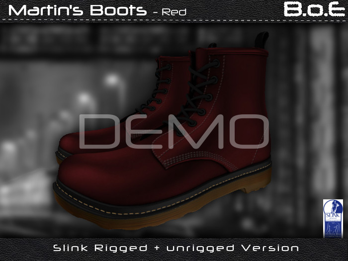 B.o.E - DEMO - Martins Cowhide Leather Boots Red