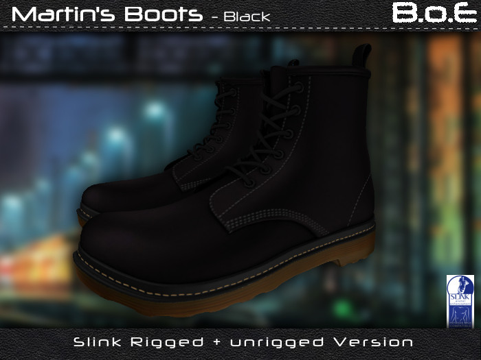 B.o.E - Martins Cowhide Leather Boots Black