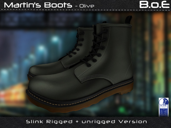 B.o.E - Martins Cowhide Leather Boots Olive