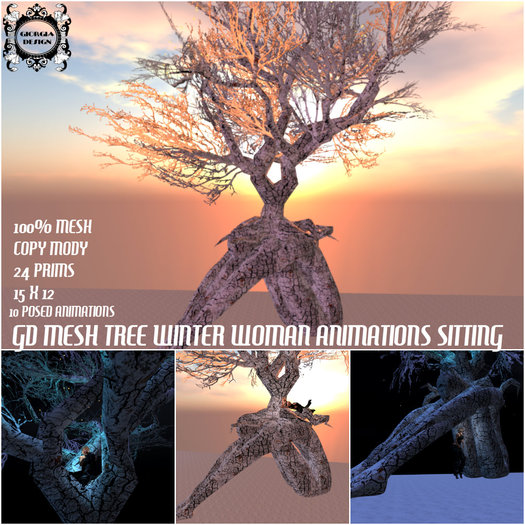 GD MESH TREE WINTER WOMAN ANIMATIONS SITTING