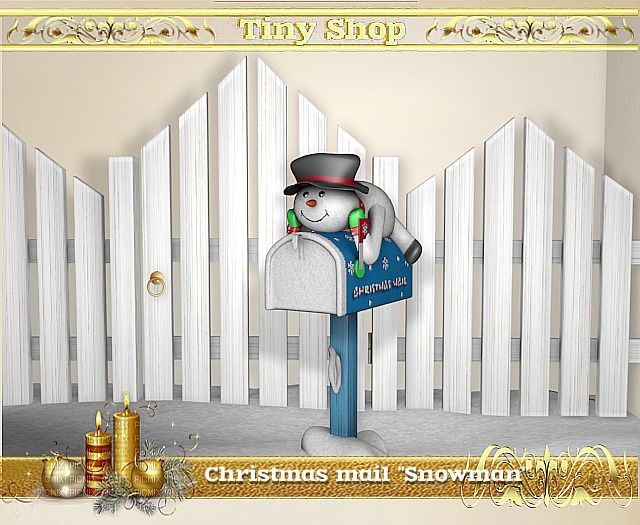 Christmas mail "Snowman" with fence,100 mesh (full perm).