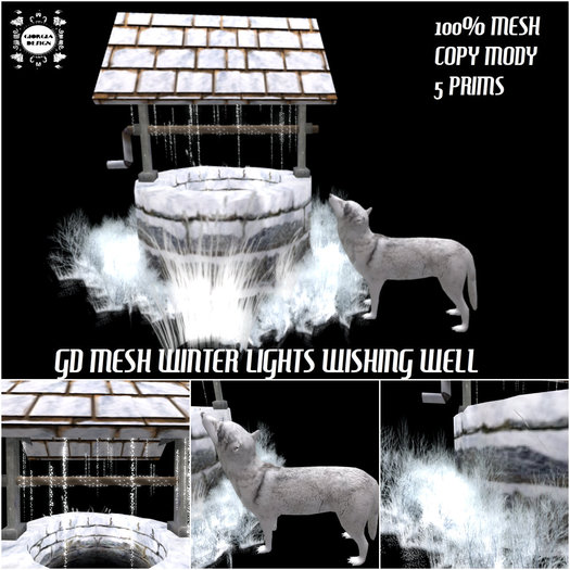 GD MESH WINTER LIGHTS WISHING WELL