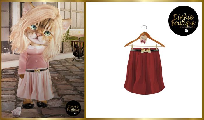 *DB* DINKIES PLEATED MAXI SKIRT red