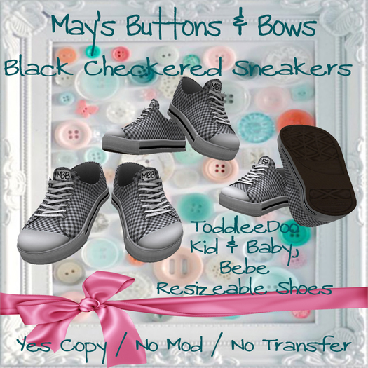 MBB * Black Checkered Sneakers (K,B&Bebe)
