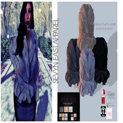 SEVYN EAST GRACE FUR COAT DARKS