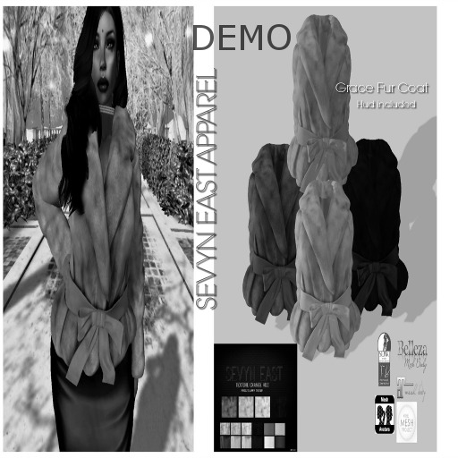 *DEMO*SEVYN EAST GRACE FUR COAT DARK  