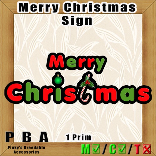 PBA - Merry Christmas Sign Box