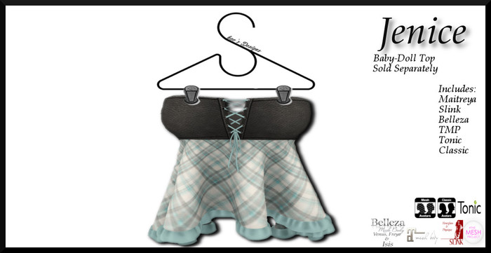 *Shae's Jenice Tops Blue Plaid