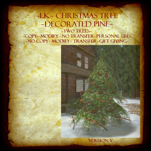 ~LK~ Decorated Pine Christmas Tree V (boxed)