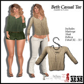 *Shae's Beth Casual Blouse Tan Linen