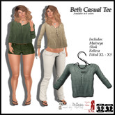 *Shae's Beth Casual Blouse Teal Linen