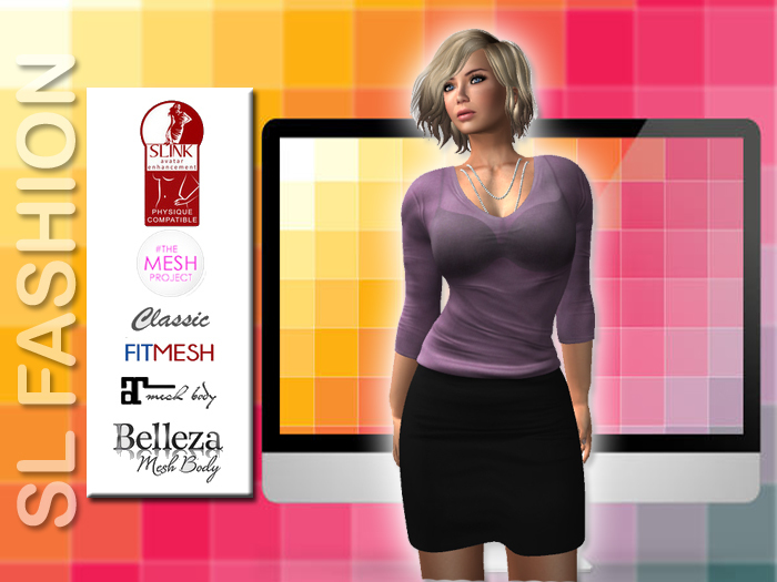 Second Life Marketplace - Sexy Outfit For Work FITMESH (SLF 017)
