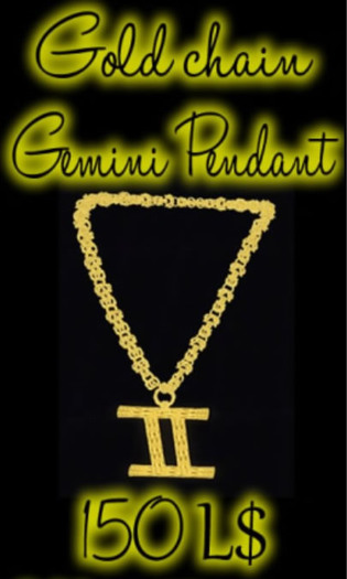 Gold Chain Gemini Pendant(mp)