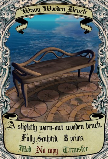 Noire - Wavy Wooden Bench.