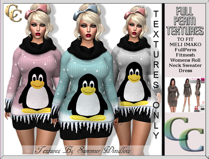 MELI RNW DRESS TEXTURES -SNOWY PENGUIN PACK- FULL PERM