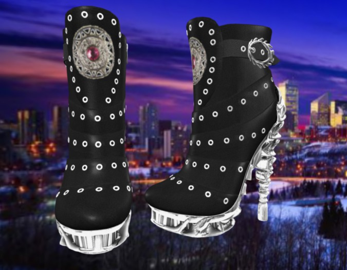 Raven Heel Boots ( Saphir ) Boxed